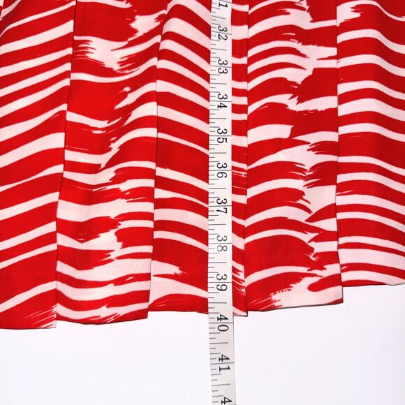 Cabi Brushstroke Button Down Sleeveless Dress Red White Striped Fit & Flare XS - Picture 10 of 14